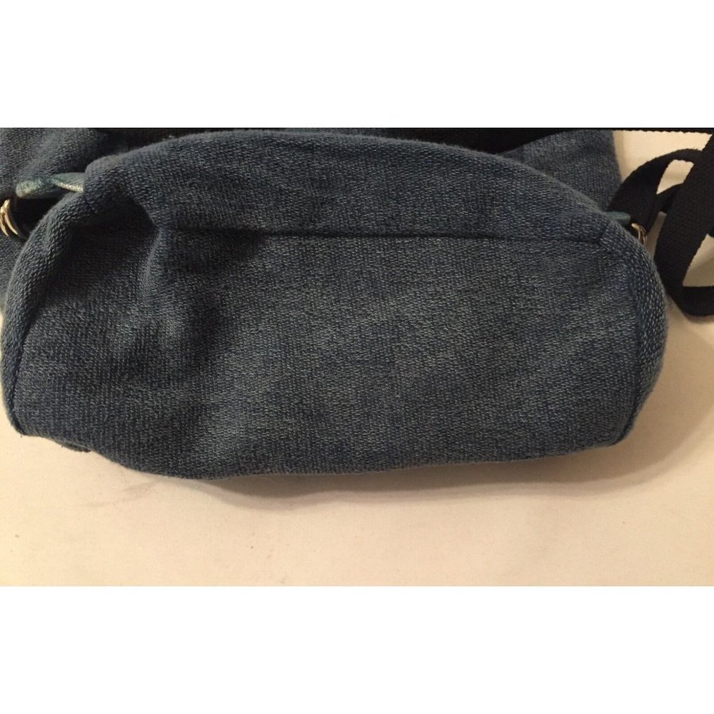 Free People Blue Denim Backpack with Metallic Aqua Front - Picture 7 of 8